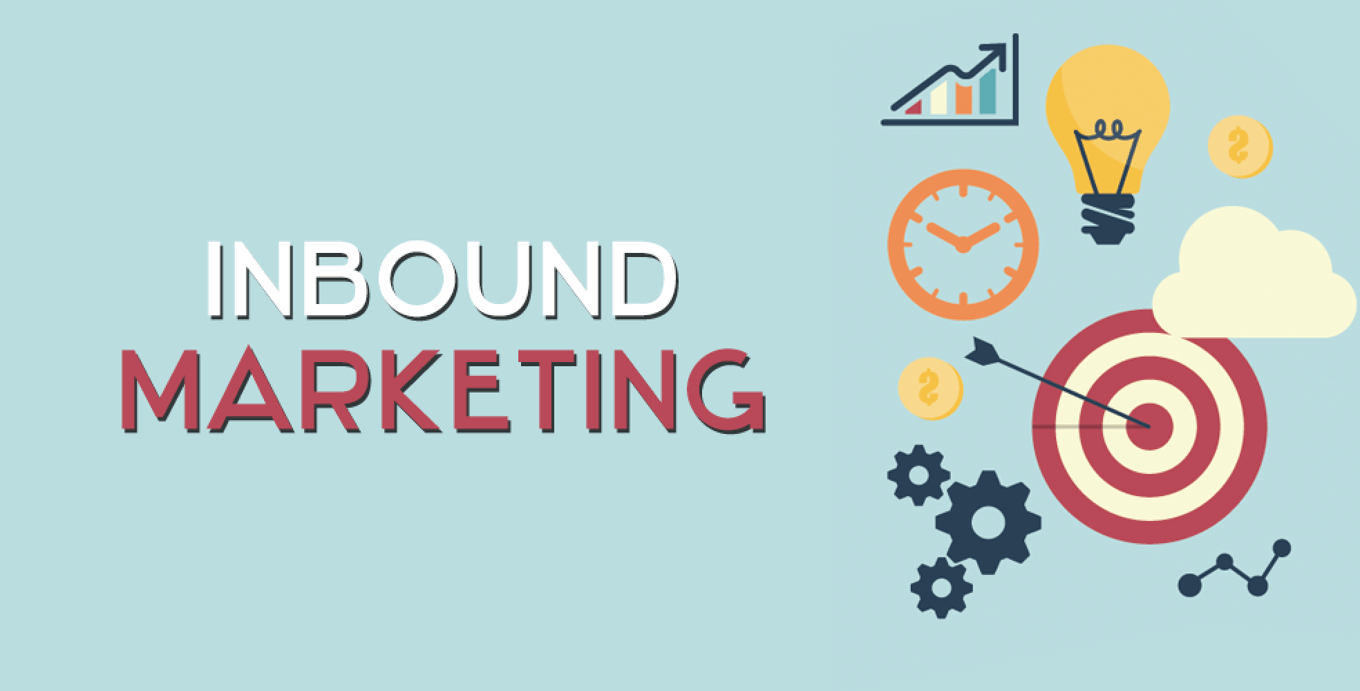 Inscription: Inbound Marketing on a blue background